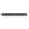 DIGITUS 1U Aluminium-PDU, montagefähig im Rack Nennleistung: 16A, 4000W, 250VAC 50/60Hz, 8x Schutz-Steckdosen