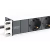 DIGITUS 1U Aluminium-PDU, montagefähig im Rack Nennleistung: 16A, 4000W, 250VAC 50/60Hz, 8x Schutz-Steckdosen