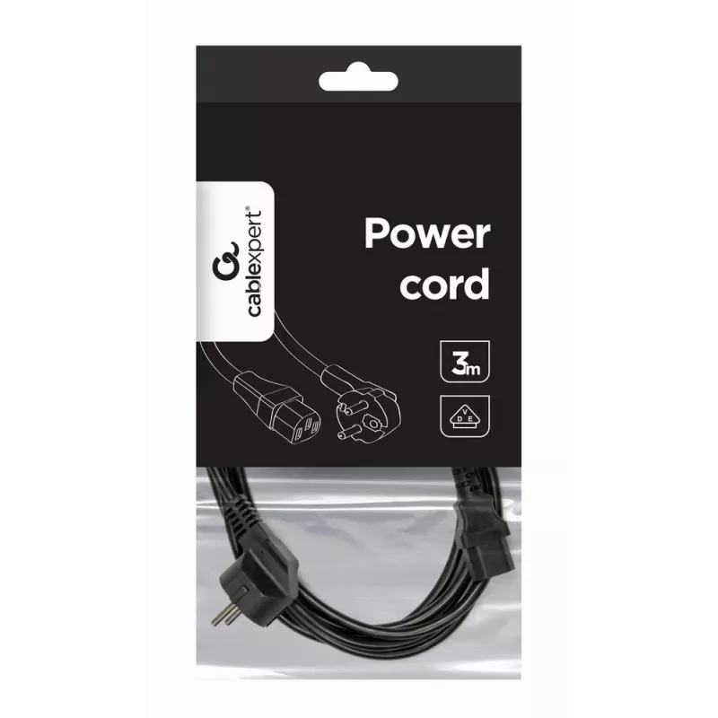GEMBIRD Kabel Power C13 VDE-geprüft 3m (Bulk-Verpackung)