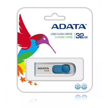 ADATA 32 GB C008 USB-Stick USB Typ-A 2.0 Blau, Weiß