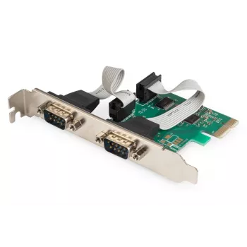 DIGITUS Serial I/O,2-Port, PCIe-Erweiterungskarte 2 x DB9 M Slotblech + LP-Bleche MCS9901-Chipsatz