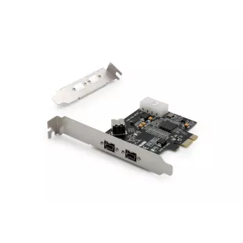 DIGITUS IEEE 1394b Schnittstellenkarte, PCIe 3 Port, 2x9-pol extern + 1x9-pol intern