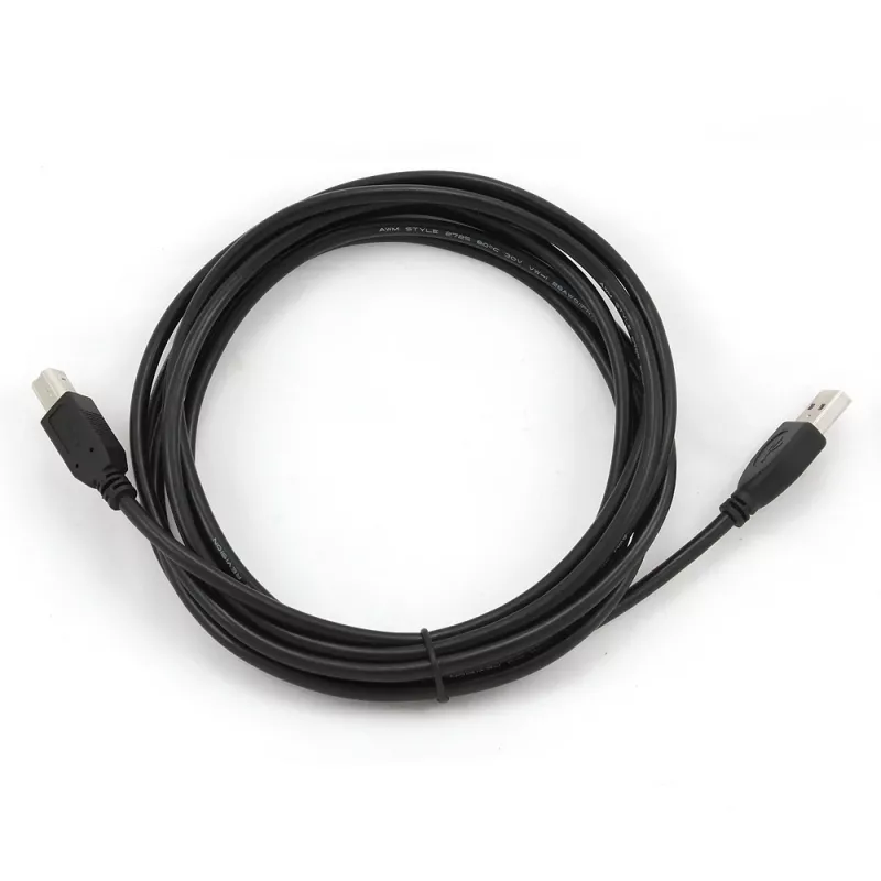 GEMBIRD USB 2.0 A-Stecker / B-Stecker Kabel 3 m (10 ft) – Schwarz / Bulk-Verpackung (ccp-USB2-ambm-10)