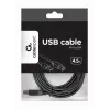 USB-Kabel, Gembird 4,5 m USB 2.0 A/B M, Schwarz, Stecker/Stecker