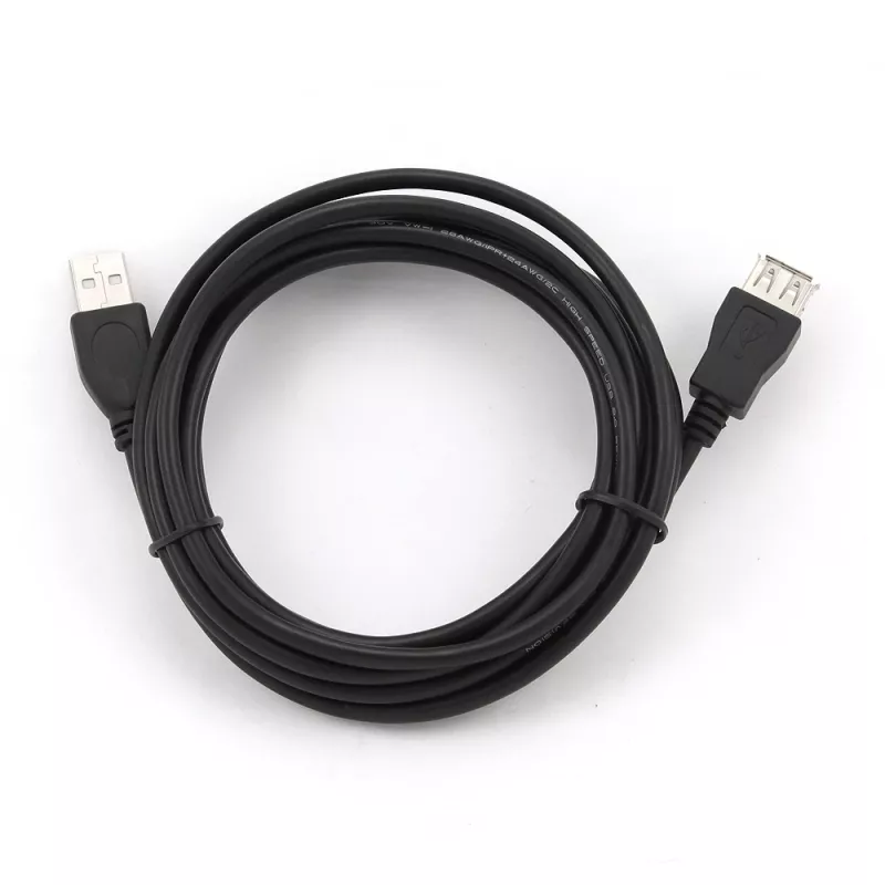 GEMBIRD USB 2.0 Typ-A auf USB Typ-A Verlängerungskabel (AM/AF), 1m - Schwarz