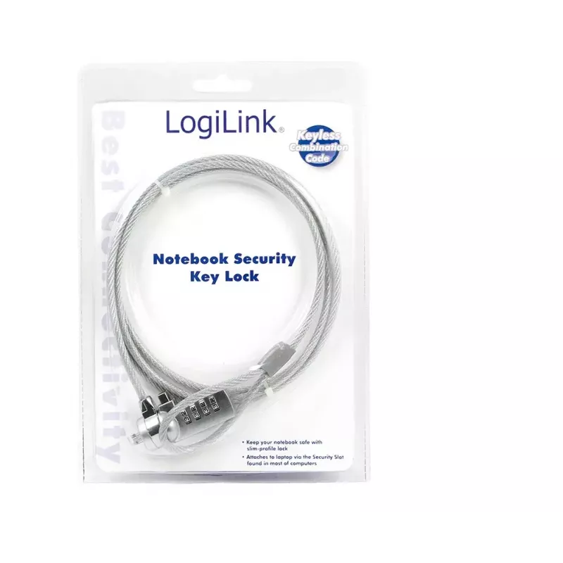 Notebook-Sicherheitsschloss LogiLink NBS002 Kombi-Kabelschloss 1,5 m