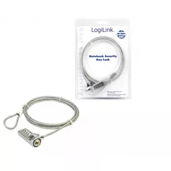 Notebook-Sicherheitsschloss LogiLink NBS002 Kombi-Kabelschloss 1,5 m