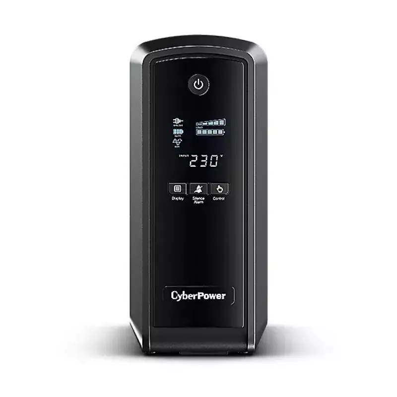 Uninterruptible Power Supply CYBERPOWER CP900EPFCLCD — 0.9 kVA (540 W), 6 AC outlets, LCD, Pure sine, Tower