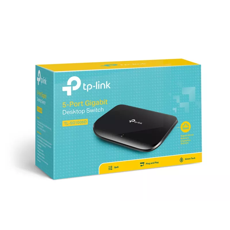 TP-Link 5-Port Gigabit Desktop Network Switch, Unmanaged, Gigabit Ethernet (10/100/1000), Vollduplex