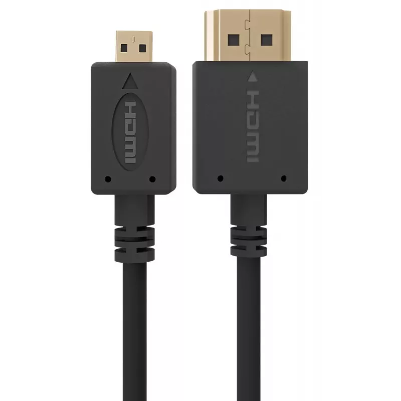 GEMBIRD HDMI-Stecker auf Micro-D-Stecker Kabel mit vergoldeten Steckern 2,0 m schwarz