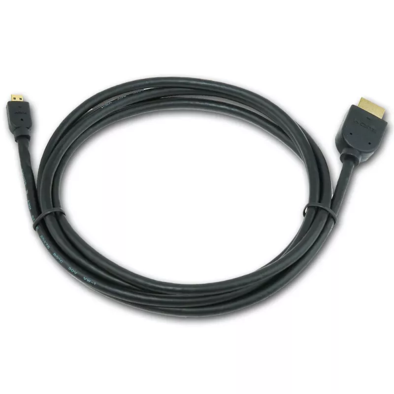 GEMBIRD HDMI-Stecker auf Micro-D-Stecker Kabel mit vergoldeten Steckern 2,0 m schwarz