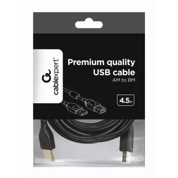 GEMBIRD Premium Qualität USB A-Stecker auf B-Stecker Kabel 4,5m - Schwarz