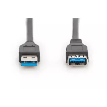 DIGITUS Kabel USB 3.0 Verlängerungskabel Typ A Stecker/Buchse 1,8 m (ak-300203-018-s)
