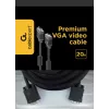 GEMBIRD Kabel Premium VGA - HD15M/HD15M - Doppelt geschirmt mit 2 x Ferritkern 20m - Schwarz