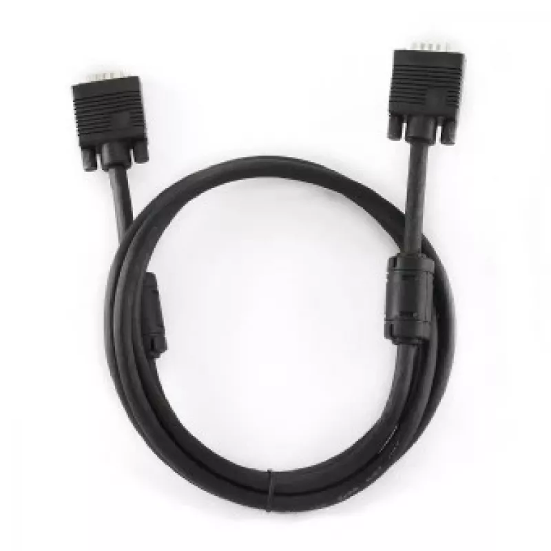 GEMBIRD Premium VGA-Kabel HD15M/HD15M doppelt geschirmt mit 2 Ferritkernen 15 m – Schwarz