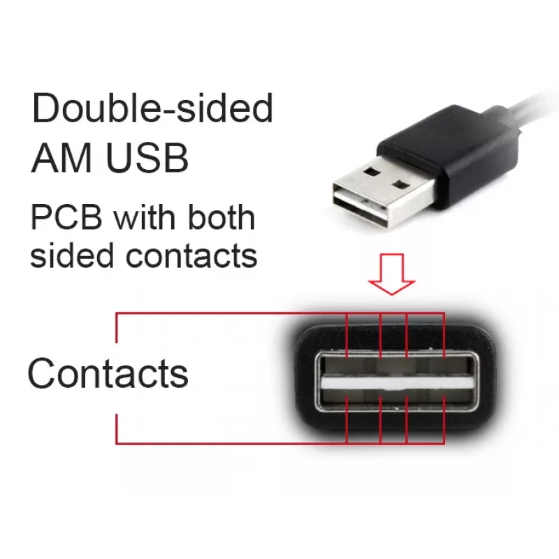 GEMBIRD Beidseitiger USB 2.0 AM auf Micro-USB Kabel, 1m - Schwarz