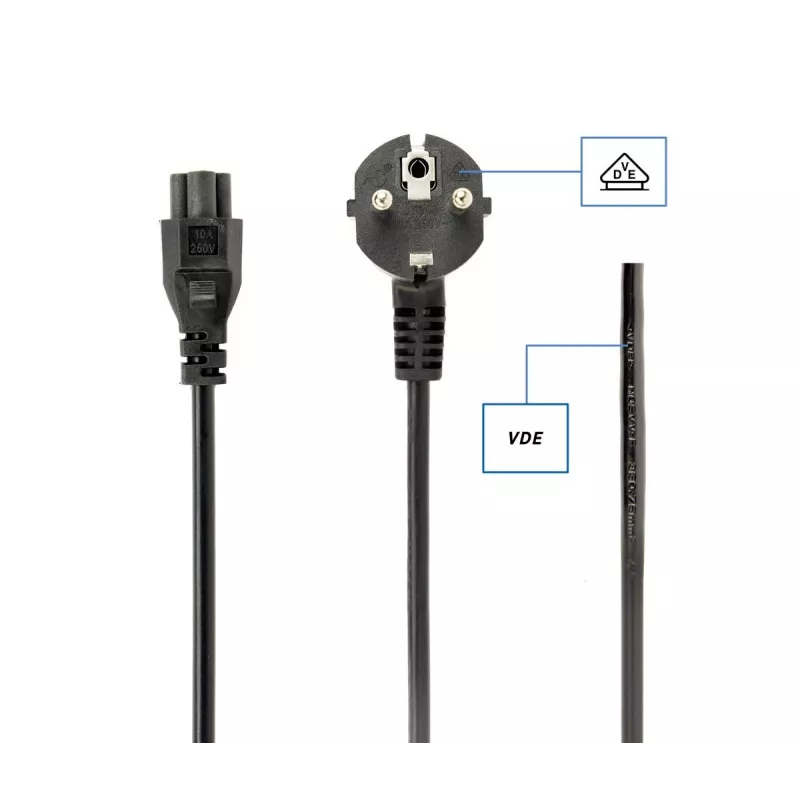 GEMBIRD Stromkabel (C5), VDE-geprüft 3 m (Bulk-Verpackung)