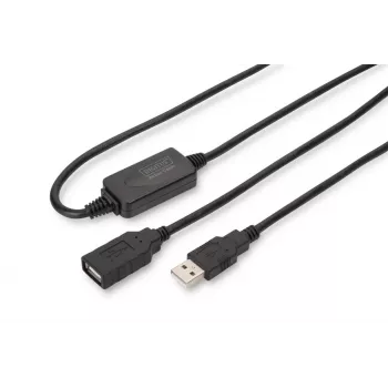 DIGITUS USB 2.0 Repeater-Kabel USB A Stecker / A Buchse 15m (DA-73101)