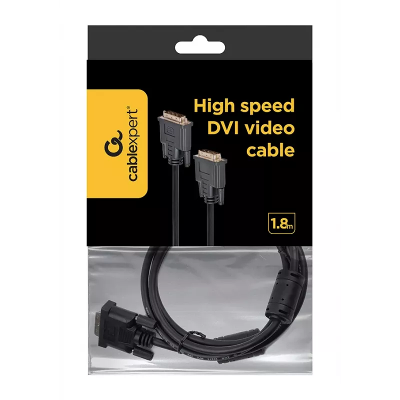 GEMBIRD DVI-D auf DVI-D Kabel 2,0 m vergossen mit langen Schrauben (Bulk-Verpackung)