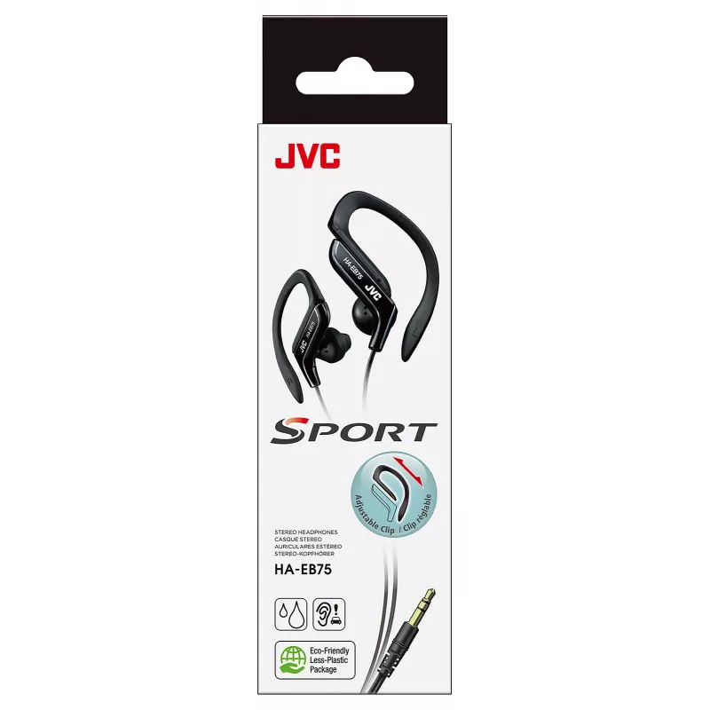 JVC HA-EB75 Sports Wired Schwarz, Wired, 16 - 20000 Hz, Music, 21.1 g, Headphones, Schwarz