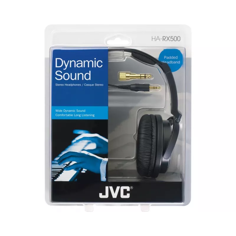 JVC HA-RX500-E Kopfhörer kabelgebunden Kopfbügel Musik Schwarz, Weiß