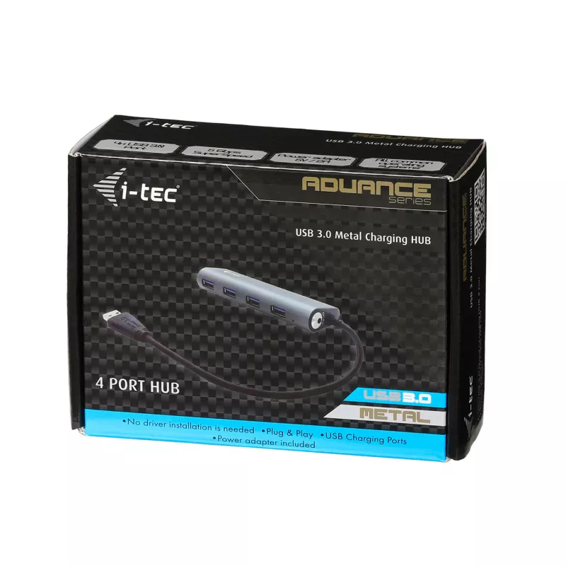USB Hub i-tec Metal Superspeed USB 3.0 4-Port Hub 5000 Mbit/s Grau