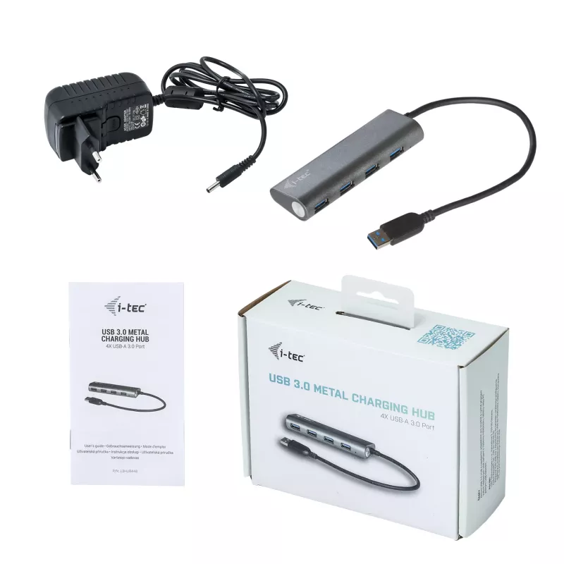 USB Hub i-tec Metal Superspeed USB 3.0 4-Port Hub 5000 Mbit/s Grau