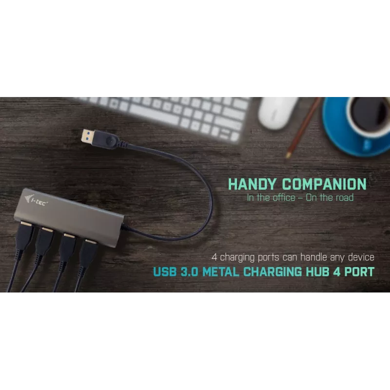 USB Hub i-tec Metal Superspeed USB 3.0 4-Port Hub 5000 Mbit/s Grau
