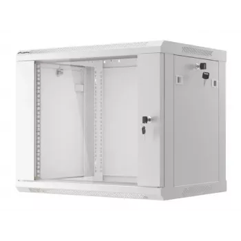Wandmontierter Schrank LANBERG WF01-6409-10S, 9U, 19 Zoll, 600×450 mm, 60 kg Tragkraft, grau