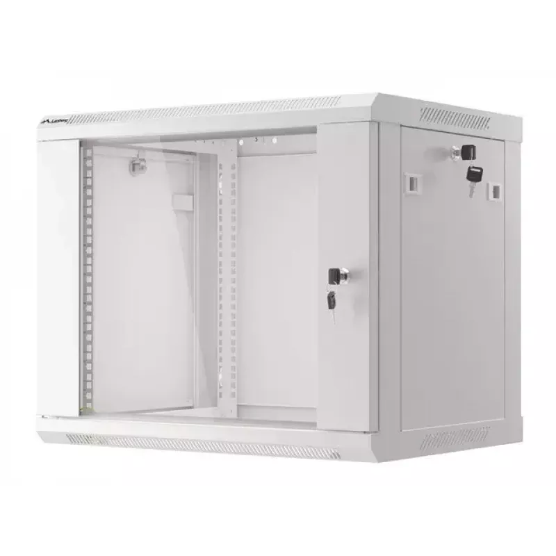 Wandmontierter Schrank LANBERG WF01-6409-10S, 9U, 19 Zoll, 600×450 mm, 60 kg Tragkraft, grau