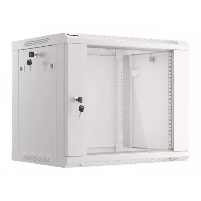 Wandmontierter Schrank LANBERG WF01-6409-10S, 9U, 19 Zoll, 600×450 mm, 60 kg Tragkraft, grau