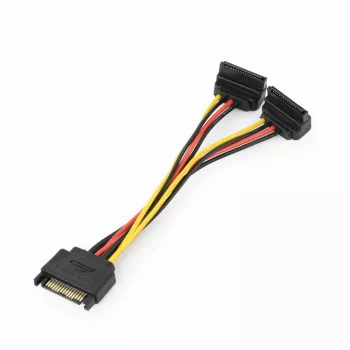 GEMBIRD SATA-Stromverteilerkabel mit abgewinkelten Ausgangsanschlüssen, 15 cm