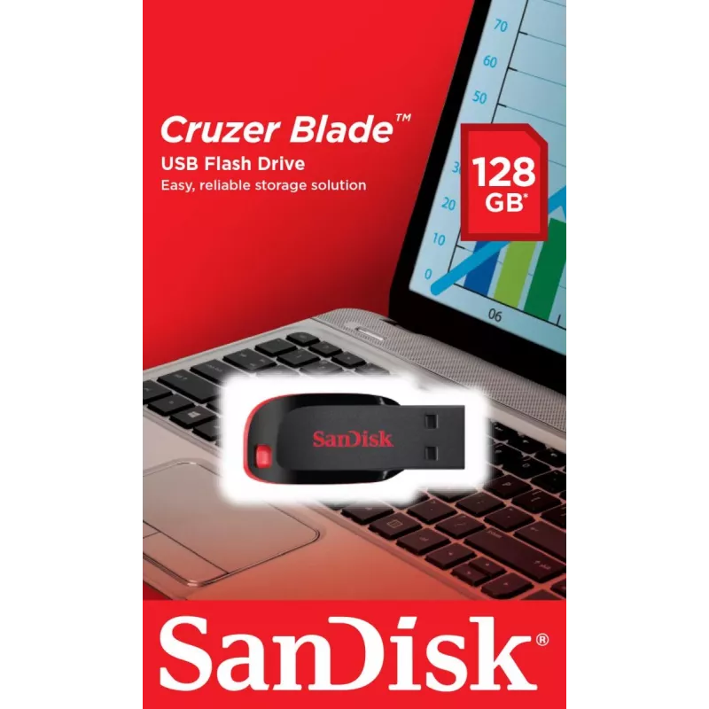 WESTERN DIGITAL SanDisk Cruzer Blade - 128 GB USB-Stick - USB 2.0
