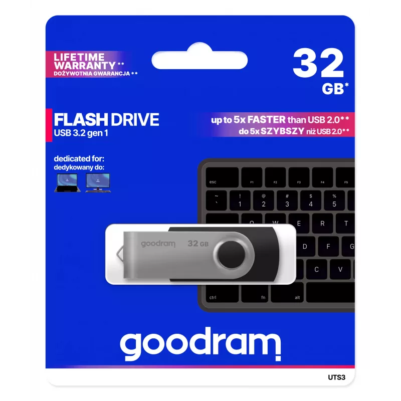 Goodram UTS3 USB-Flash-Laufwerk 32 GB USB Type-A 3.2 Gen 1 (3.1 Gen 1) Schwarz