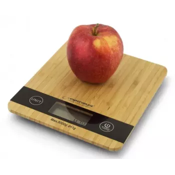 Elektronische Küchenwaage ESPERANZA EKS005 — 5 kg Kapazität, 1 g Genauigkeit, Bambusplattform