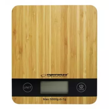 Elektronische Küchenwaage ESPERANZA EKS005 — 5 kg Kapazität, 1 g Genauigkeit, Bambusplattform