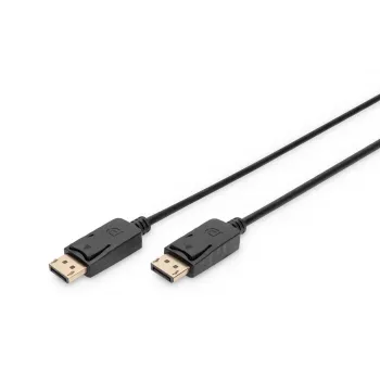 DIGITUS DisplayPort-Verbindungskabel, DP M/M, 10m mit Verriegelung, Full HD 1080p schwarz