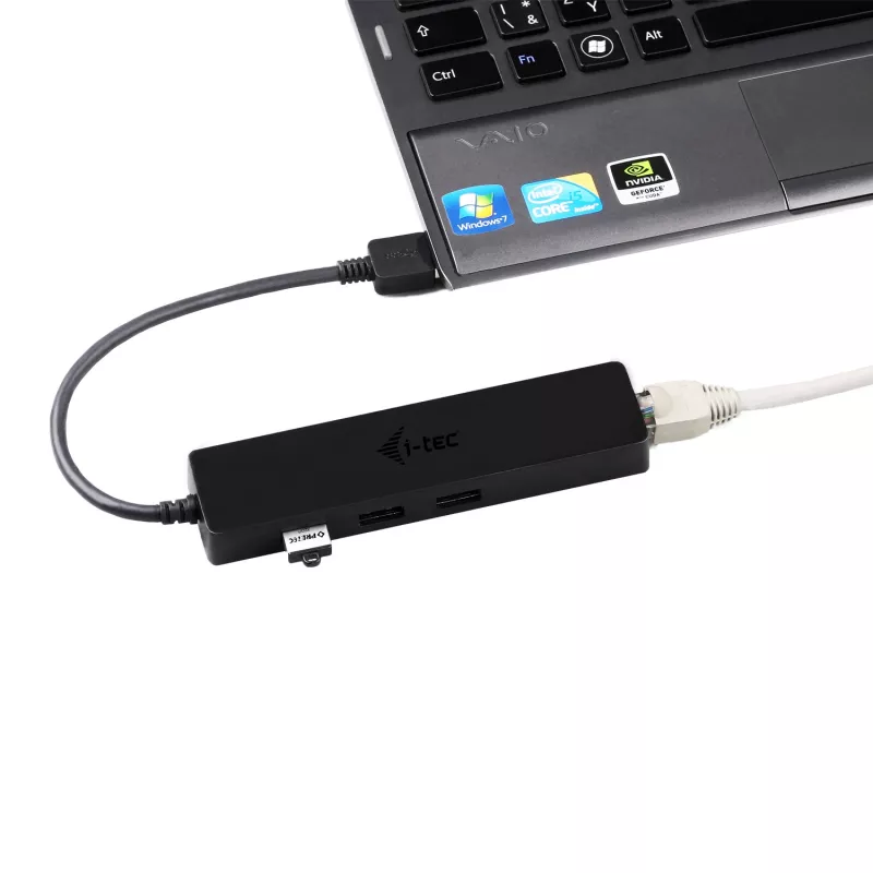 i-tec Advance USB 3.0 schlank HUB 3 Port Gigabit Ethernet Adapter Schwarz