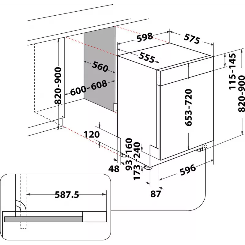 Whirlpool WBC3C26B Semi eingebaut 14 Maßgedecke