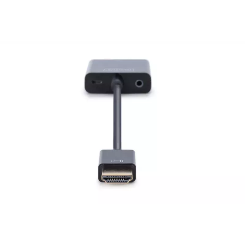 DIGITUS HDMI-zu-VGA-Konverteradapter Typ A - VGA (D-Sub) Anschluss, 3,5-mm-Audiobuchse schwarz