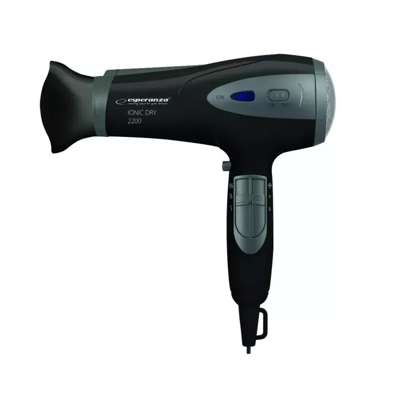 Haartrockner ESPERANZA Vivien EBH005K — 2200 W, ionisch, 3 Heizstufen, 2 Geschwindigkeiten, Diffusor & Konzentrator, schwarz