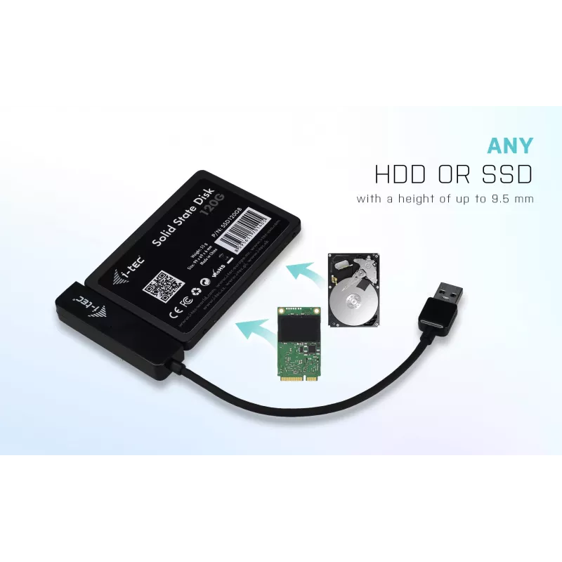 HDD/SSD-Gehäuse i-tec MySafe USB 3.0 Easy 2,5 Zoll externes Gehäuse schwarz
