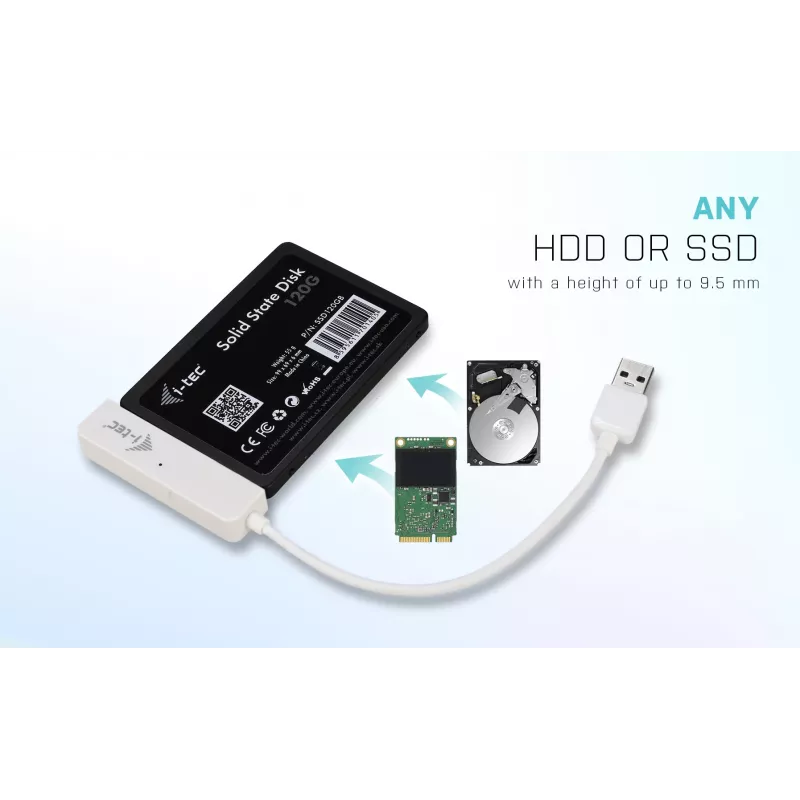 HDD/SSD-Gehäuse i-tec MySafe USB 3.0 Easy 2,5 Zoll Externes Gehäuse – Weiß
