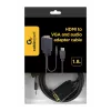 GEMBIRD HDMI auf VGA und Audio Adapterkabel, Einzelanschluss, 1,8 m - Schwarz