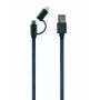 GEMBIRD USB-auf-Apple-Lightning- und Micro-USB-Lade-Kombikabel 1m - Schwarz