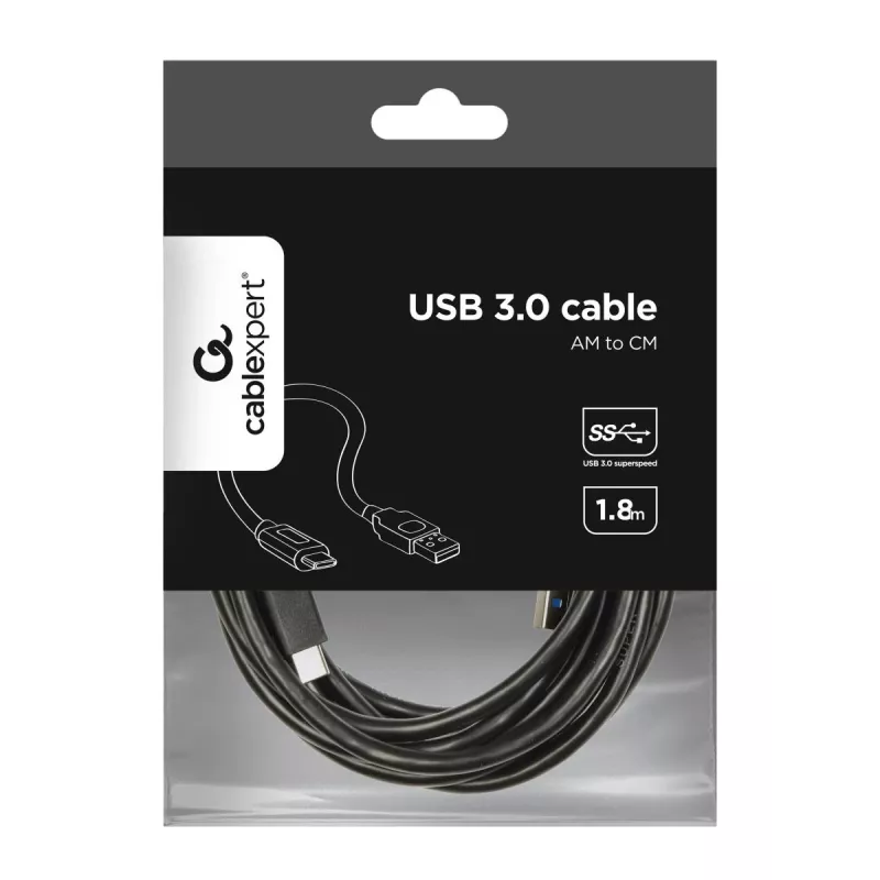 USB-Kabel Gembird CCP-USB3-AMCM-6 USB 3.2 Gen 1 (USB-C auf USB-A) 1,8 m Schwarz