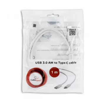 GEMBIRD USB 3.0 AM auf Type-C Kabel (AM/CM) 1 m - Weiß