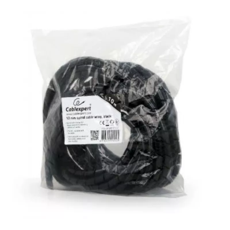 GEMBIRD 12mm Spiral-Kabelschlauch, 10 m – Schwarz