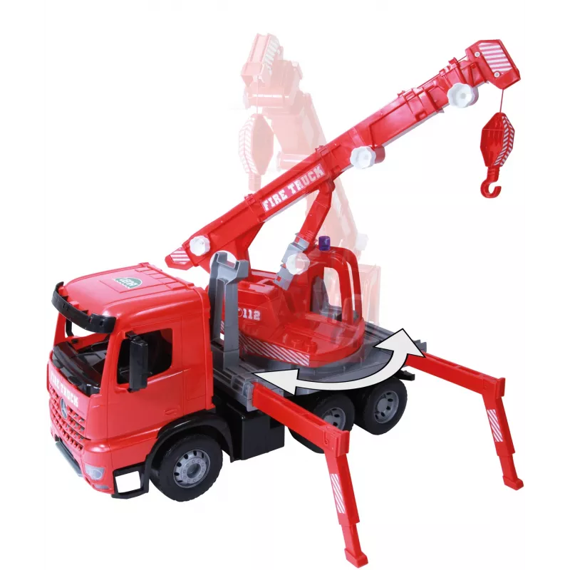 LENA GIGA TRUCKS Feuerwehrkranwagen Arocs, Kranwagenmodell, 3 Jahr(e), Schwarz, Grau, Rot