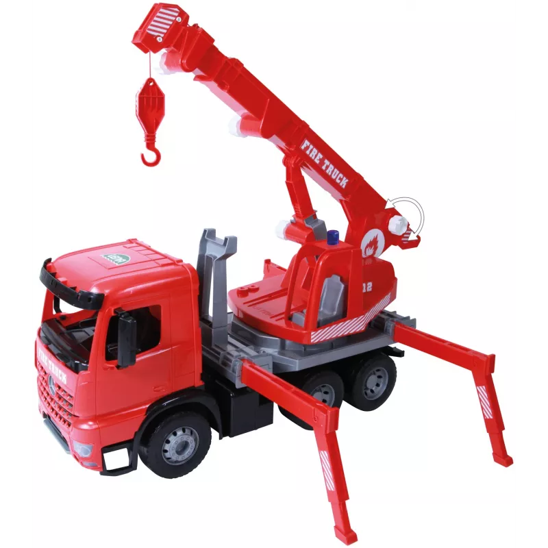 LENA GIGA TRUCKS Feuerwehrkranwagen Arocs, Kranwagenmodell, 3 Jahr(e), Schwarz, Grau, Rot